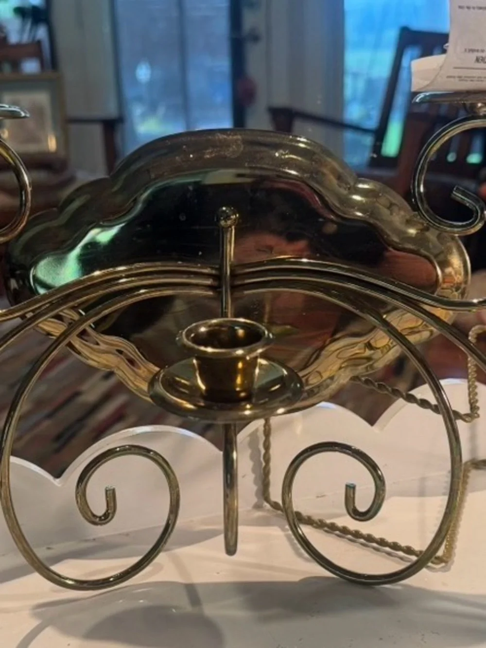 Home Interiors Gold Metal 5 Arm Candelabra Wall Sconce Candle Holder HOMCO